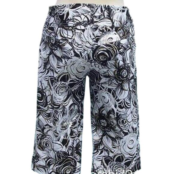 Cache Geometric Floral Metallic Kissed Walking Bermuda Short New NWT $88 Stretch - Picture 2 of 5